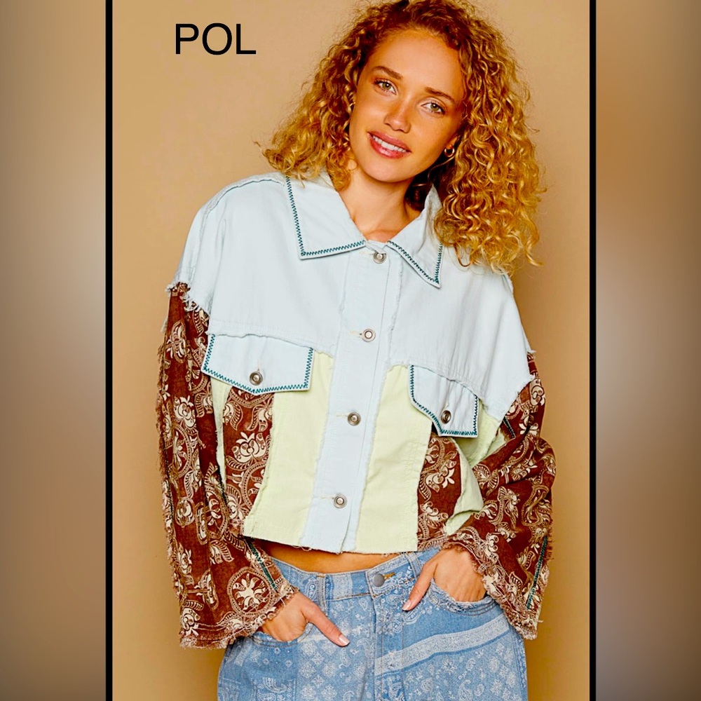 233. NWT POL Multicolor Patchwork Lightweight Hig… - image 1